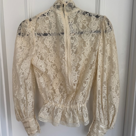 Rare Susan Lanes Country Elegance Wedding Ivory Lace Flowers Blouse / Skirt Set - Picture 4 of 15